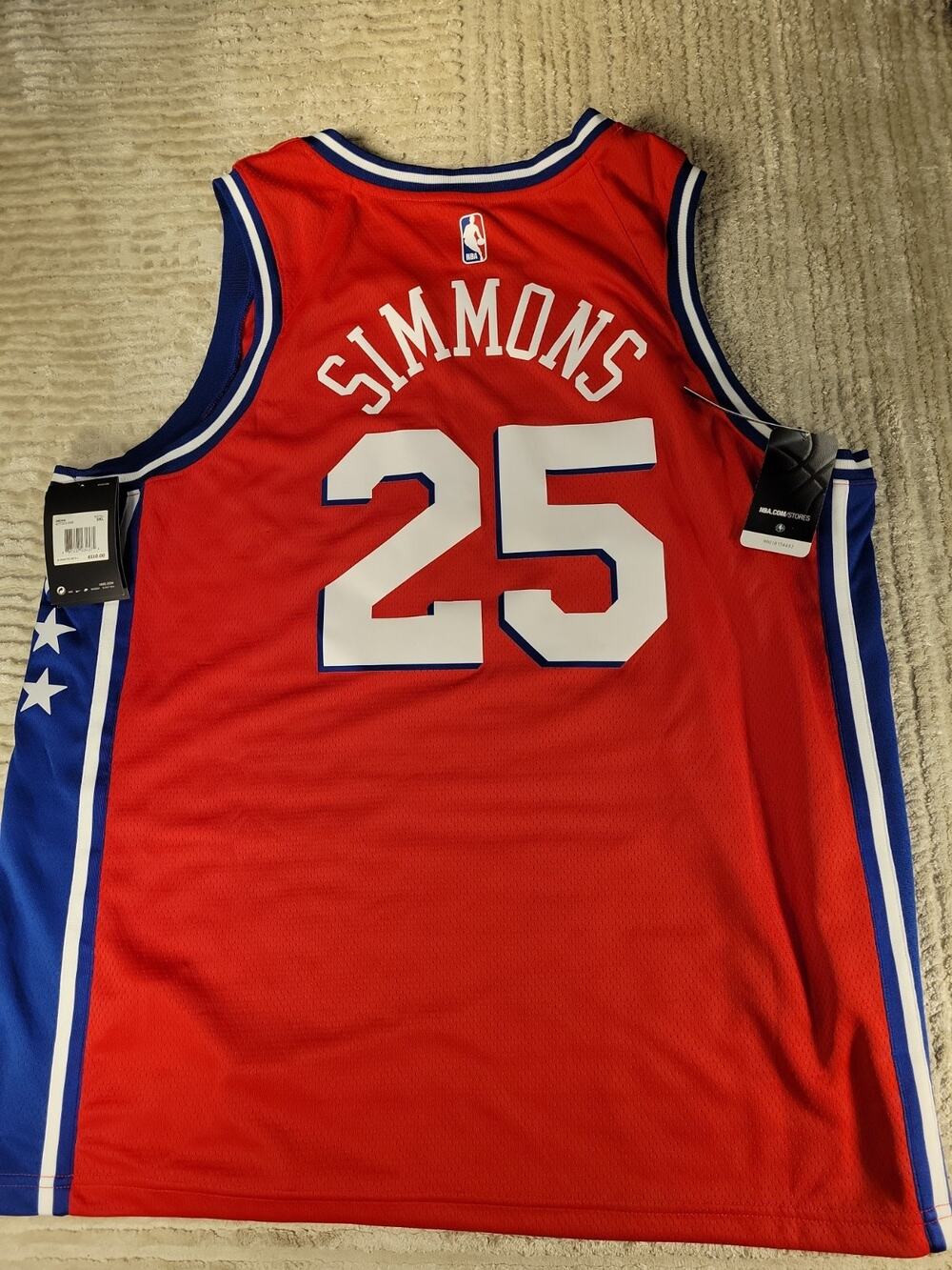 Nike Ben Simmons Philadelphia 76ers Jersey Mens 56 2XL NBA Basketball Adult XXL